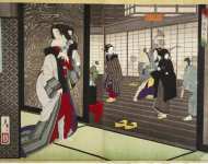 Tsukioka Yoshitoshi Diptych The Story of Shiraito of Hashimotoya  - Hermitage